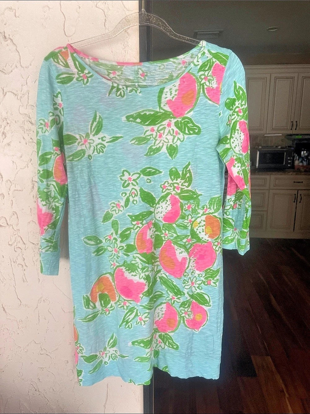 Lilly Pulitzer Floral Mini Dress in Blue & Pink Size Medium